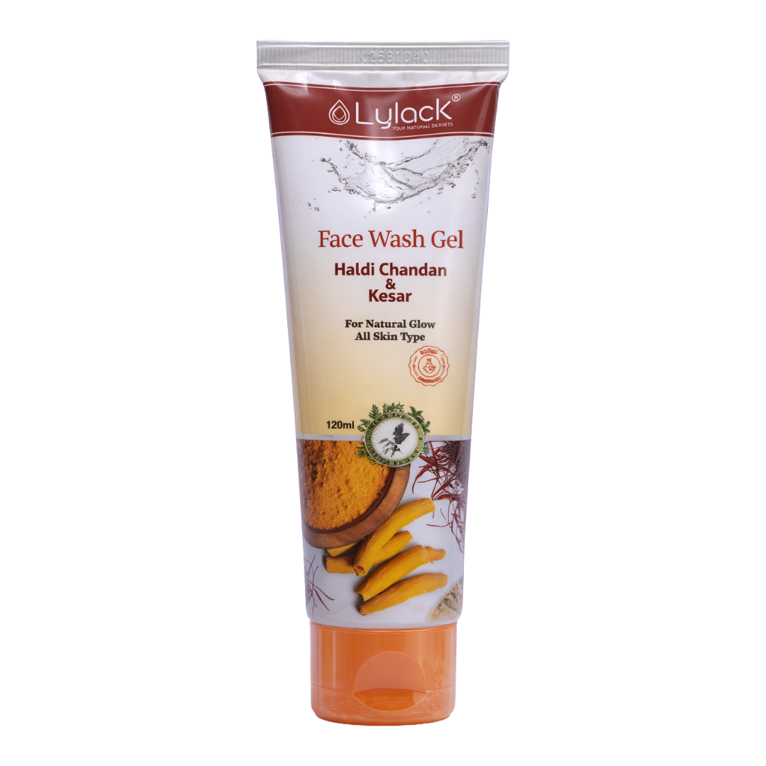 LYLACK FACE WASH GEL 120 ML ( HALDI CHANDAN & KESAR )